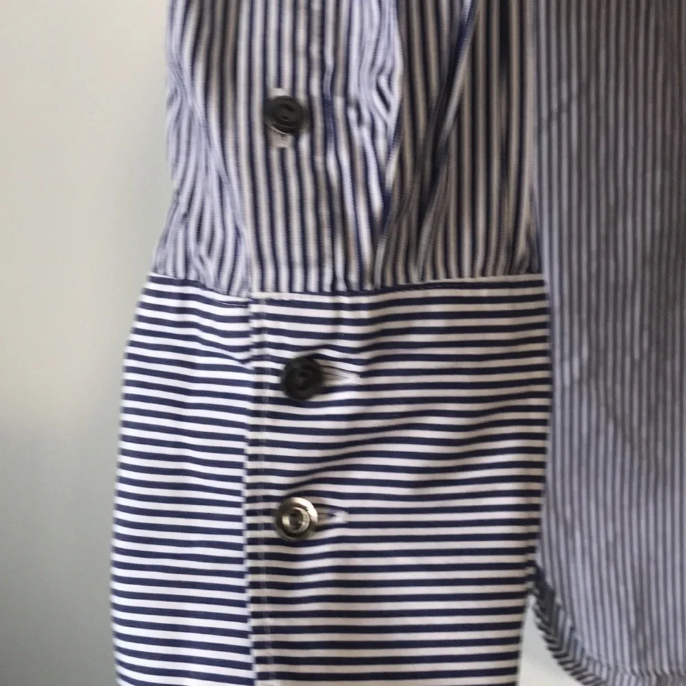J. Crew Endless shirt blue stripe tunic top button front size 0 or small - Picture 6 of 12